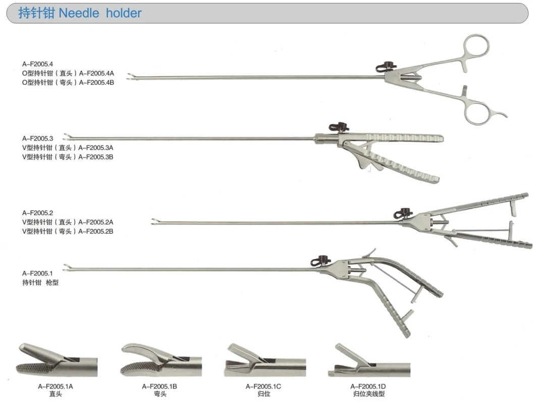 High Quality Laparoscopic Forceps Medical Surgical Hand Instruments Reusable Needle Holder Forceps China Manufacture