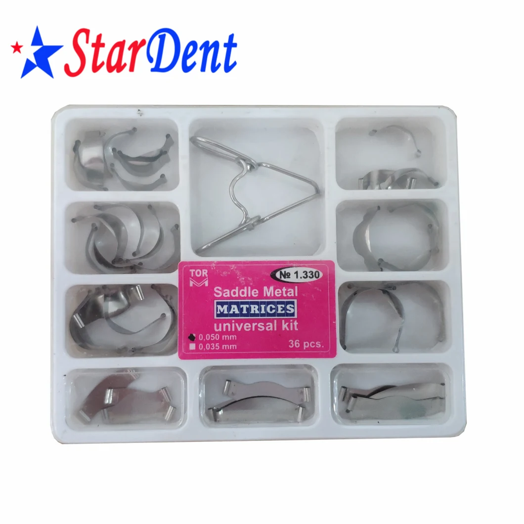 Dental Stainless Steel Bands Saddle Metal Matrices Universal Kit No. 1.330